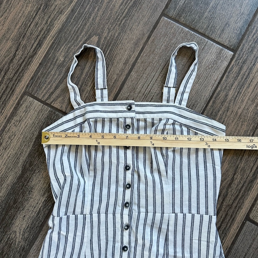 Ivy + Main Classic Striped Linen Blend Striped Button Front Dress Size Medium - Picture 11 of 12